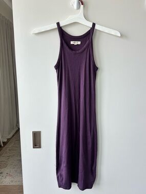 Madewell Plum Ribbed Tank Midi Dress